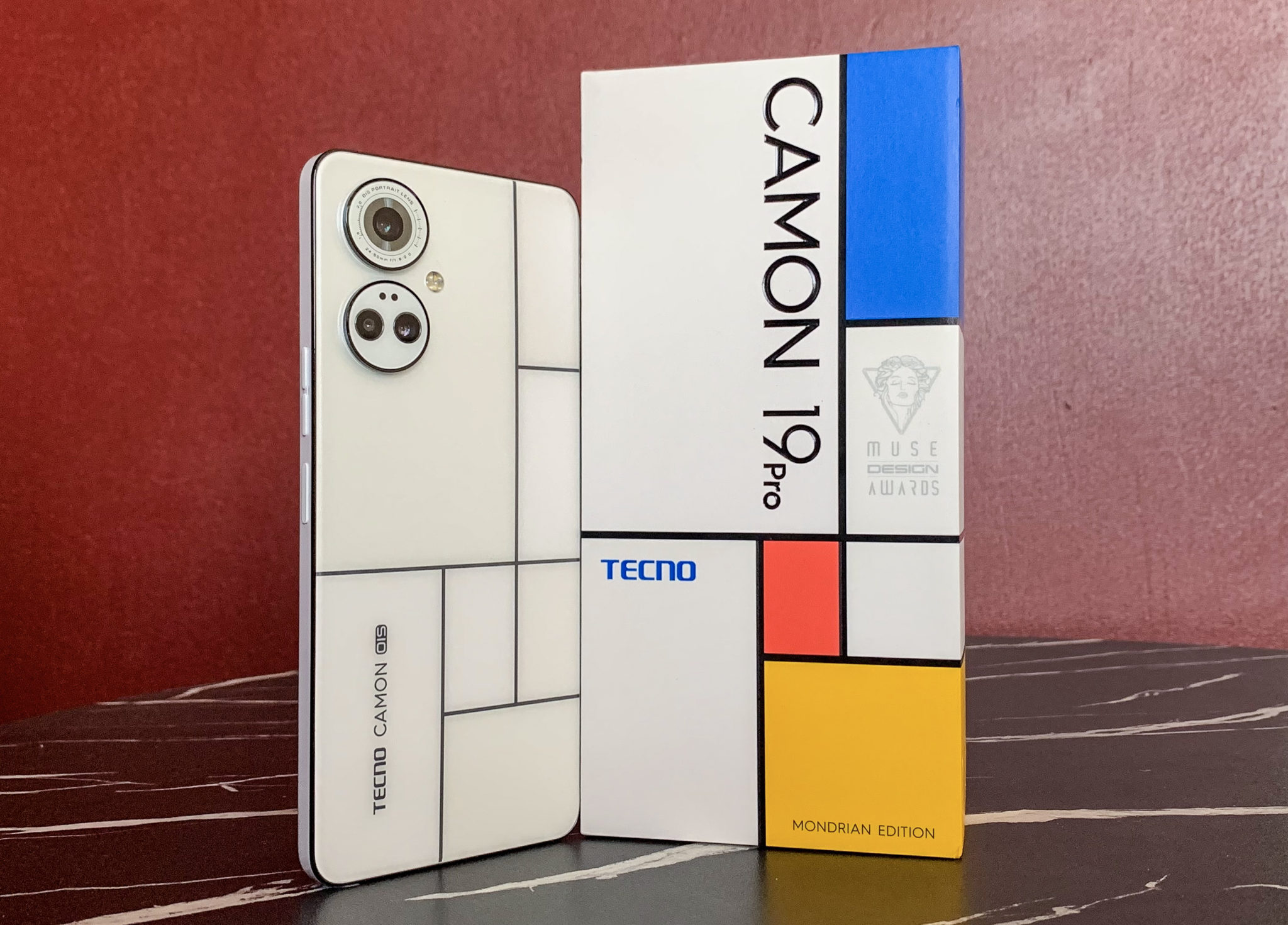 Tecno Camon Pro Mondrian Edition With Its Packaging Hapakenya